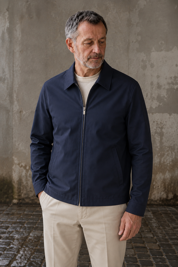 Tailored Fit Harrington Zip Jacket - close-up