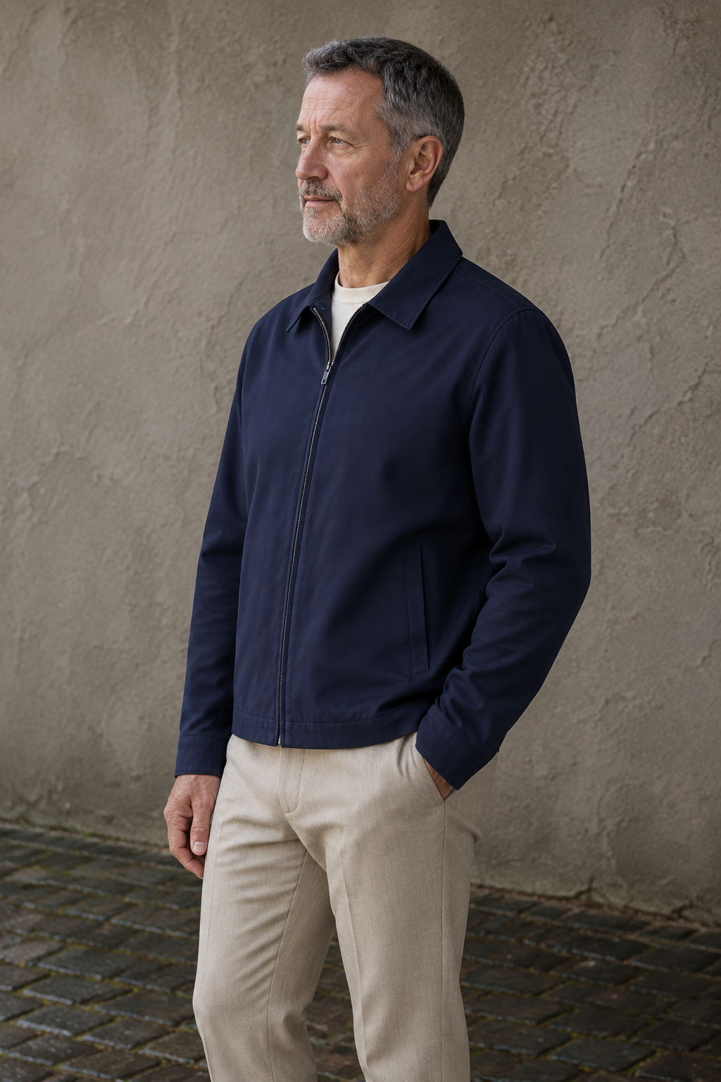 Tailored Fit Harrington Zip Jacket - side