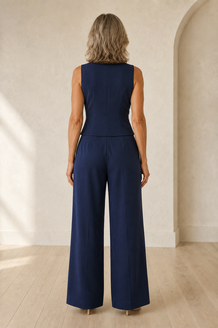 Tailored Vest And Wide Trouser Set back view