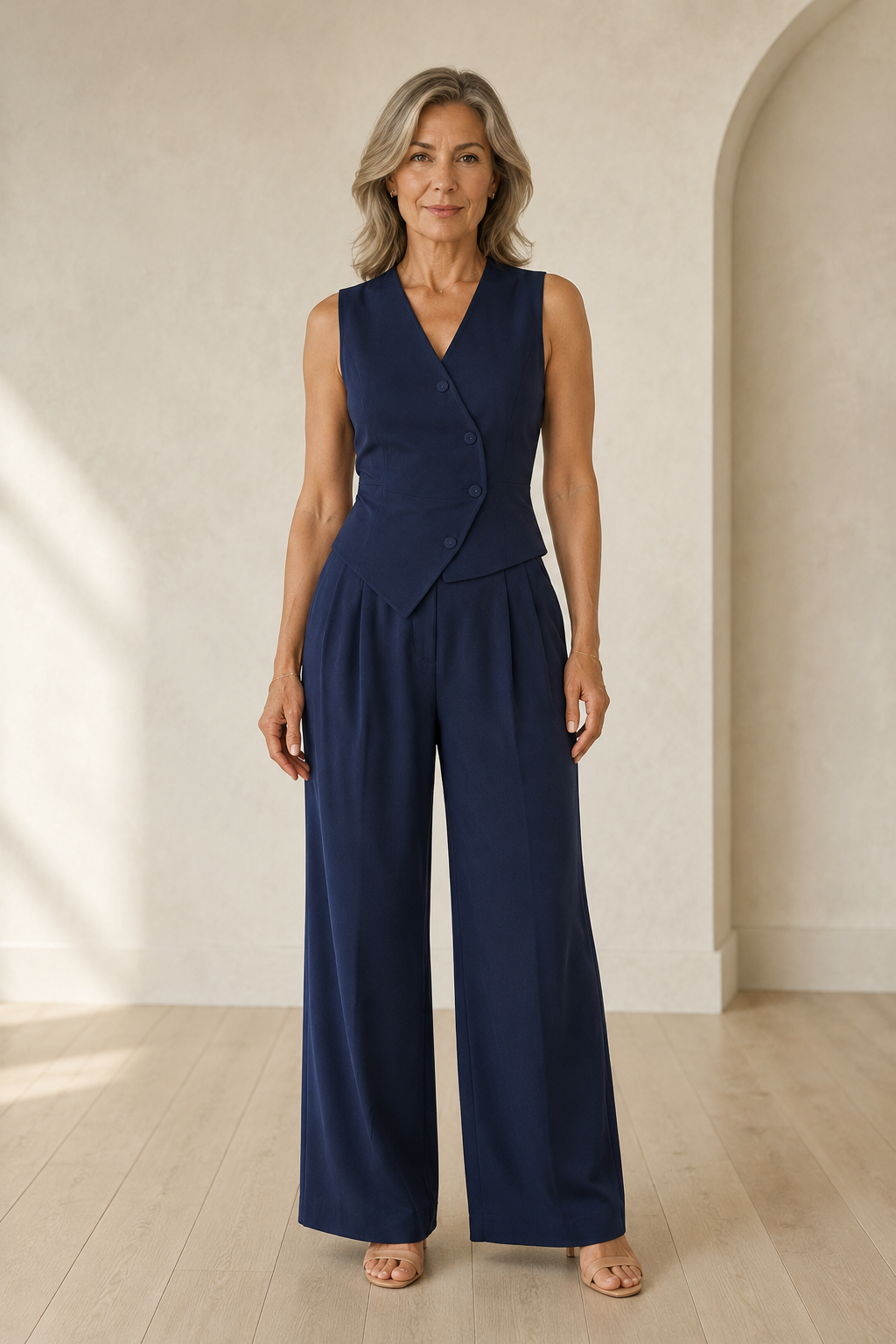 Tailored Vest And Wide Trouser Set editorial product photo