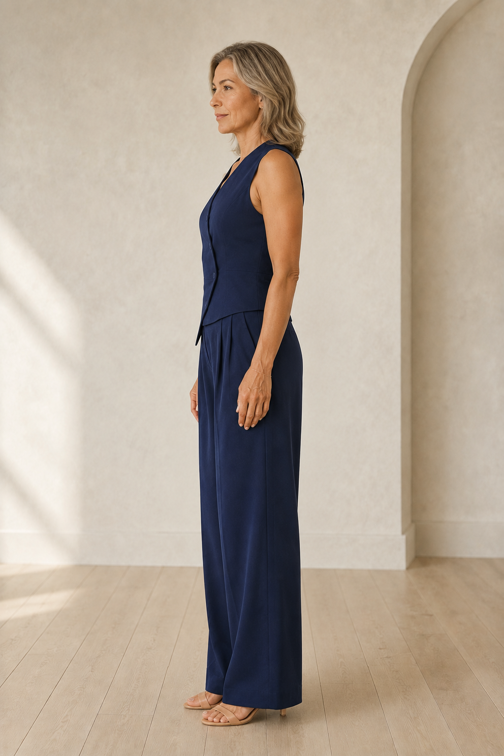 Tailored Vest And Wide Trouser Set side view