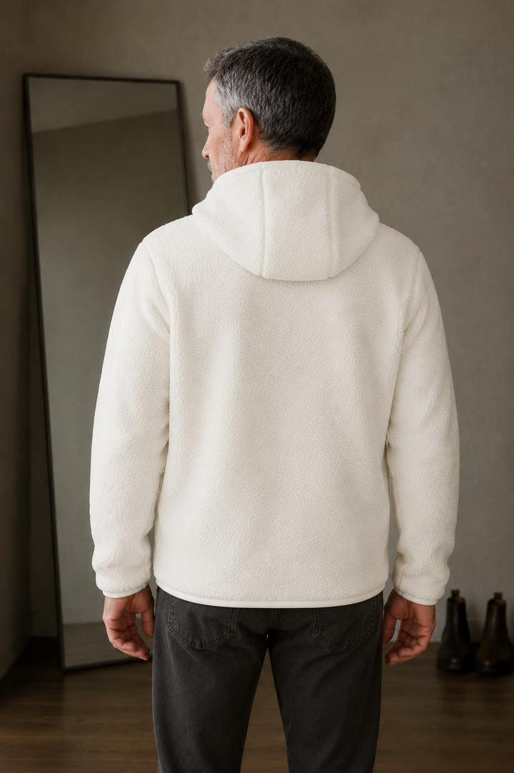Teddy Wool Hooded Fleece Jacket - back
