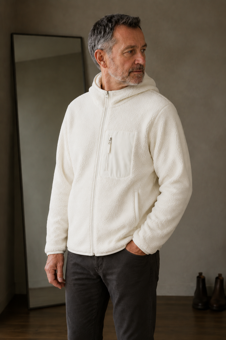 Teddy Wool Hooded Fleece Jacket - side