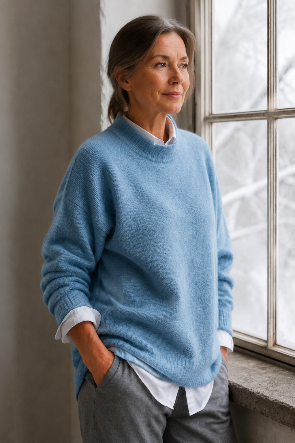 Fashionable Two-Piece Top - Blue