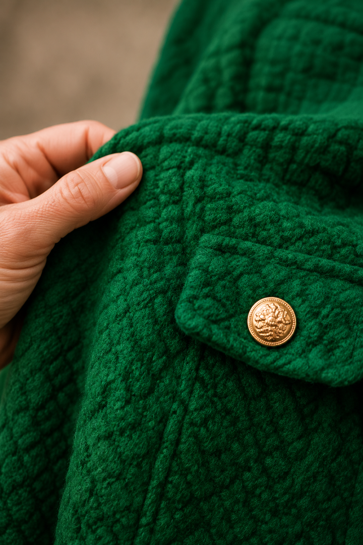 Velvet Textured Short Jacket - fabric close-up
