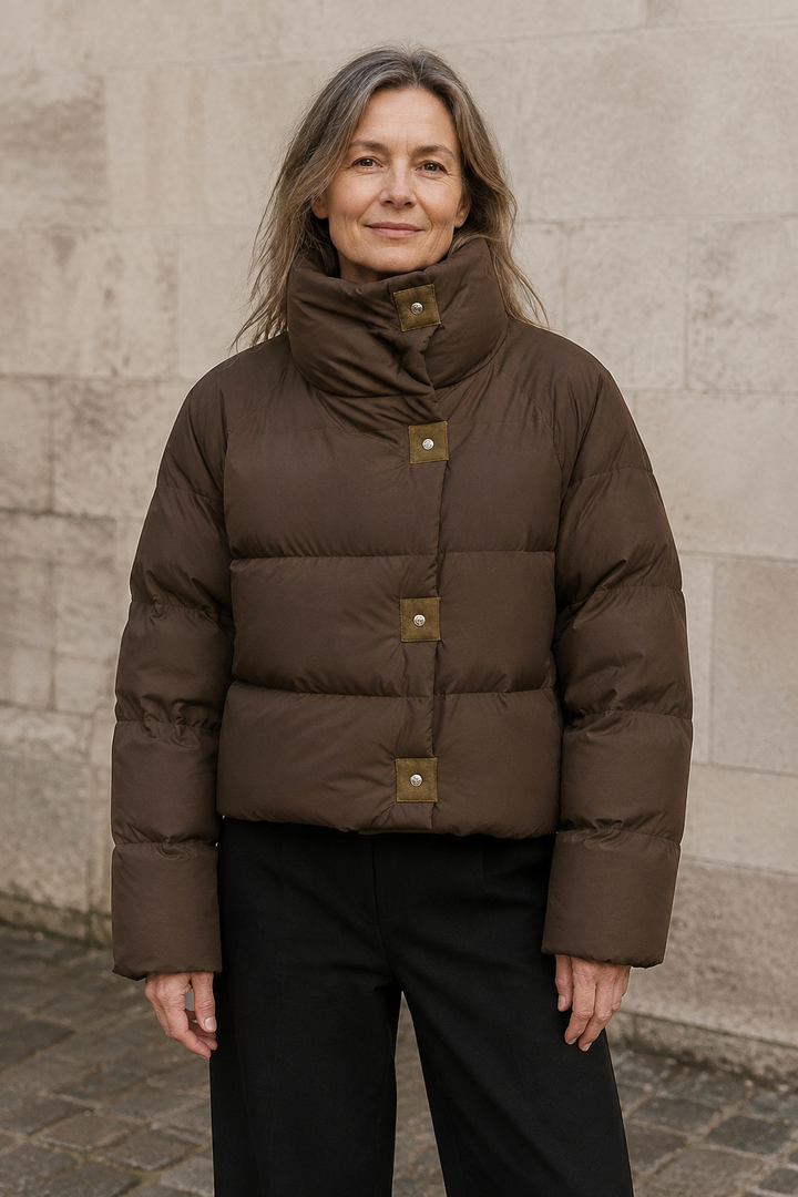 Veyra quilted parka jacket closed