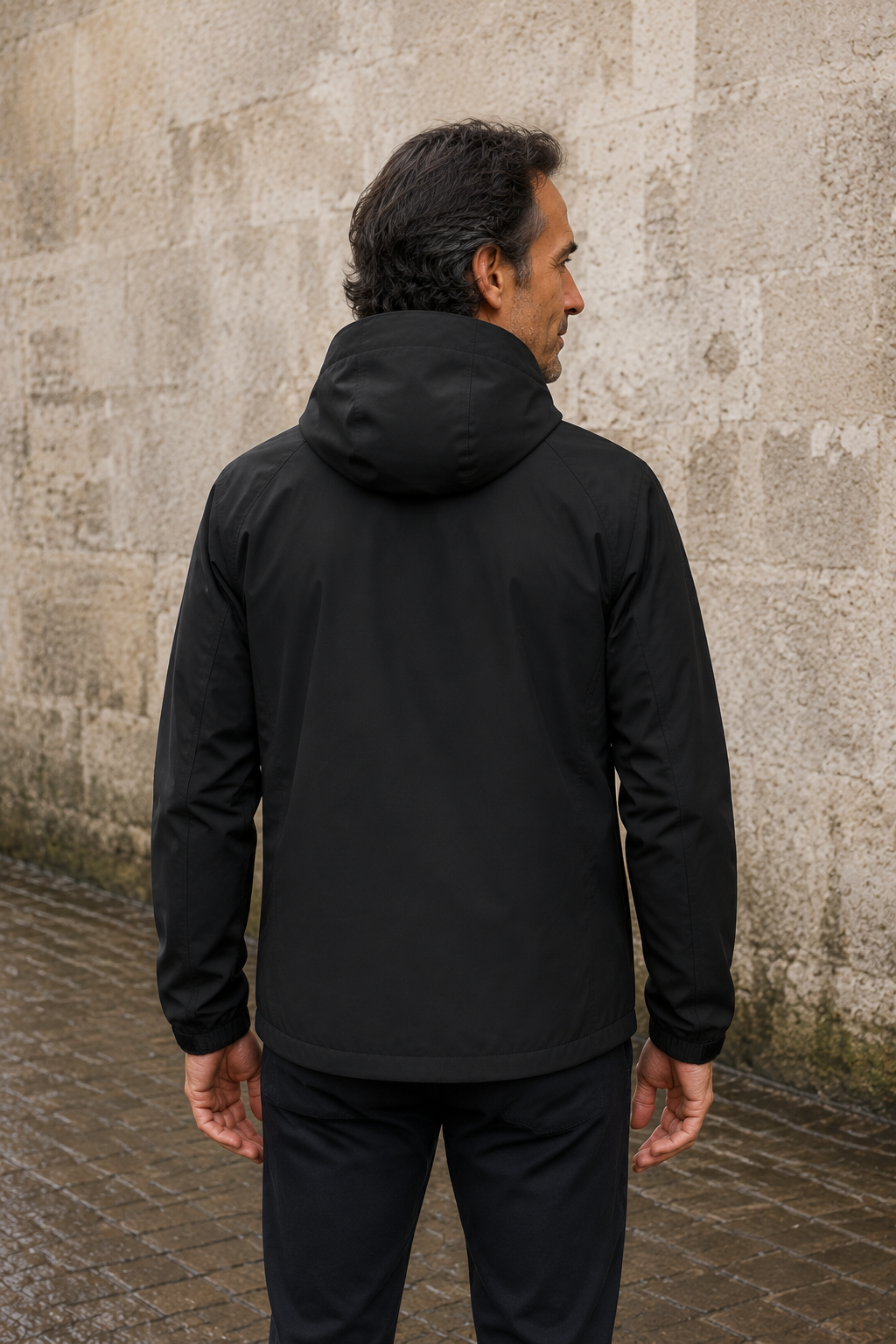 Waterproof Hooded Windbreaker Jacket - back view
