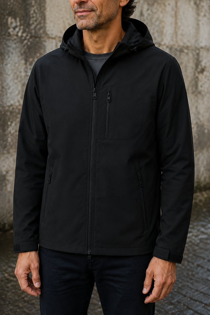 Waterproof Hooded Windbreaker Jacket - material close-up