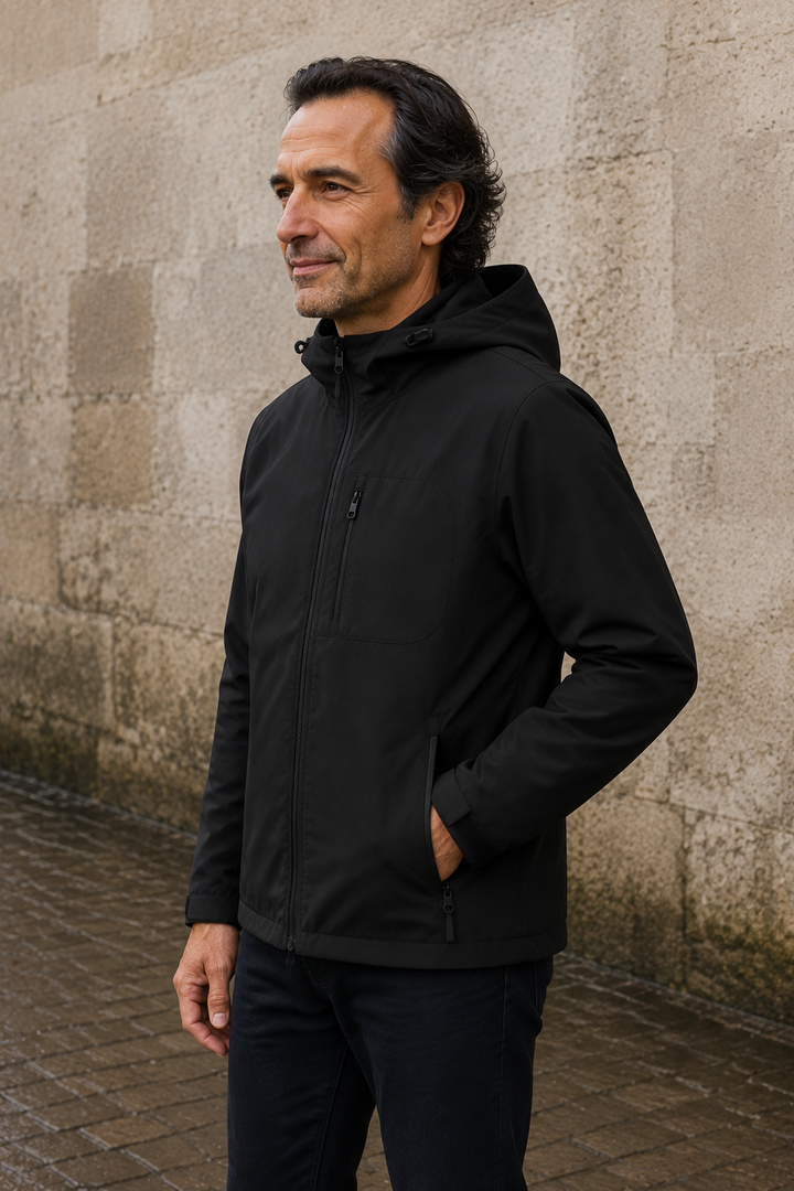 Waterproof Hooded Windbreaker Jacket - side view