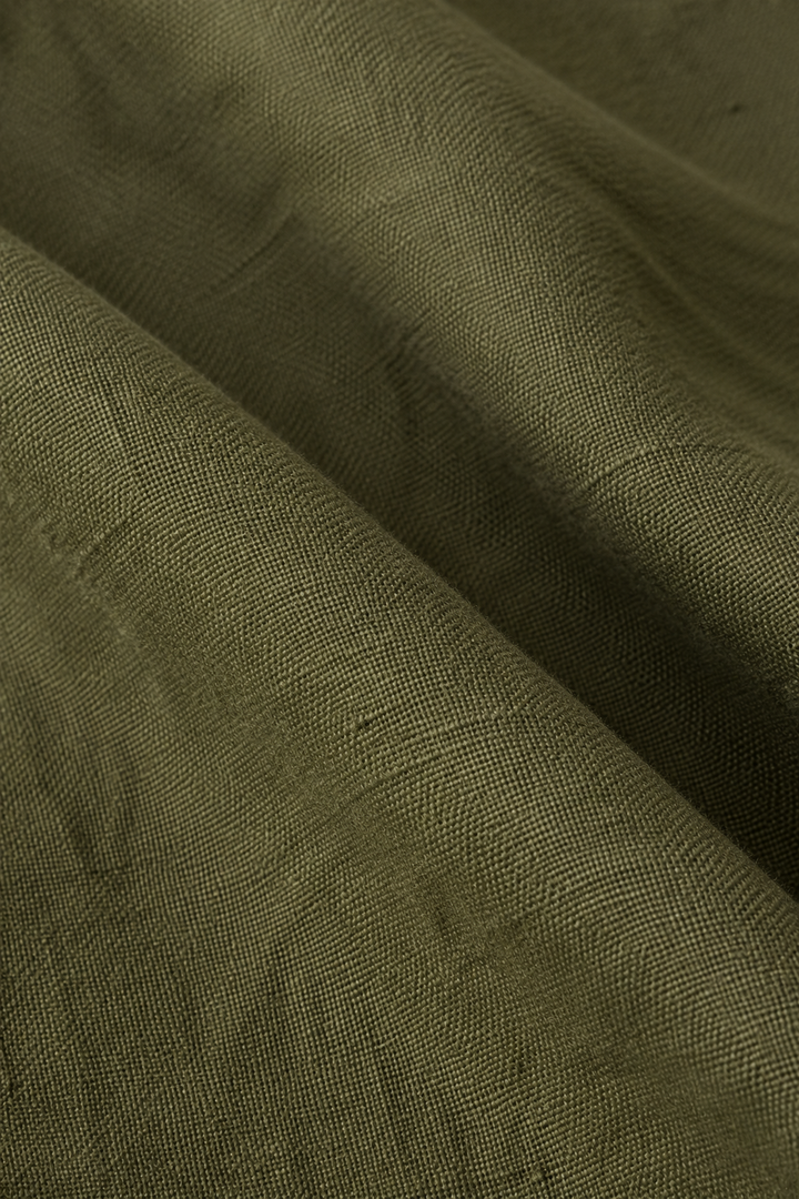 Wide Leg Linen Jumpsuit fabric close-up