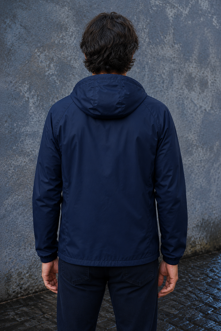 Wind Resistant Hooded Shell Jacket - back