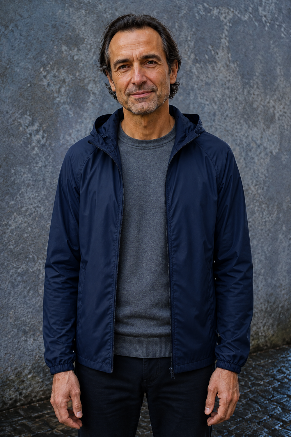 Wind Resistant Hooded Shell Jacket - hero open