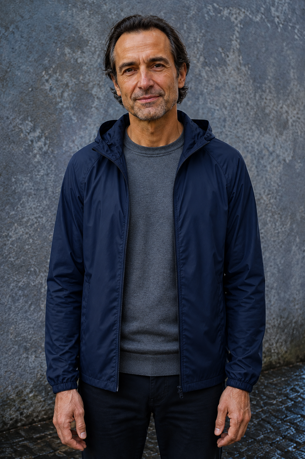 Wind Resistant Hooded Shell Jacket - hero open