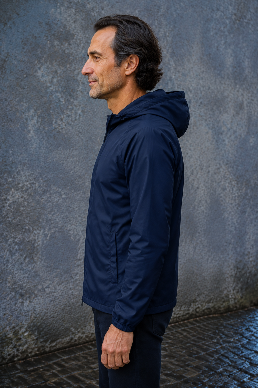 Wind Resistant Hooded Shell Jacket - side