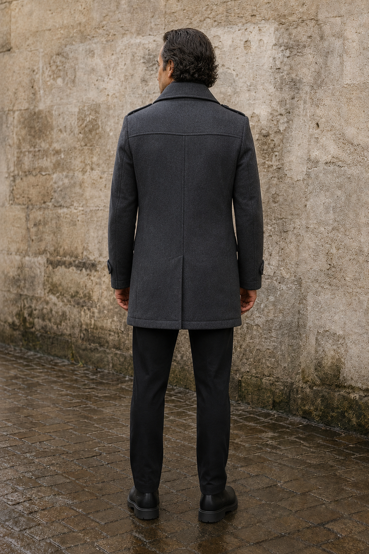 Wool Blend Double Layer Coat - achterkant