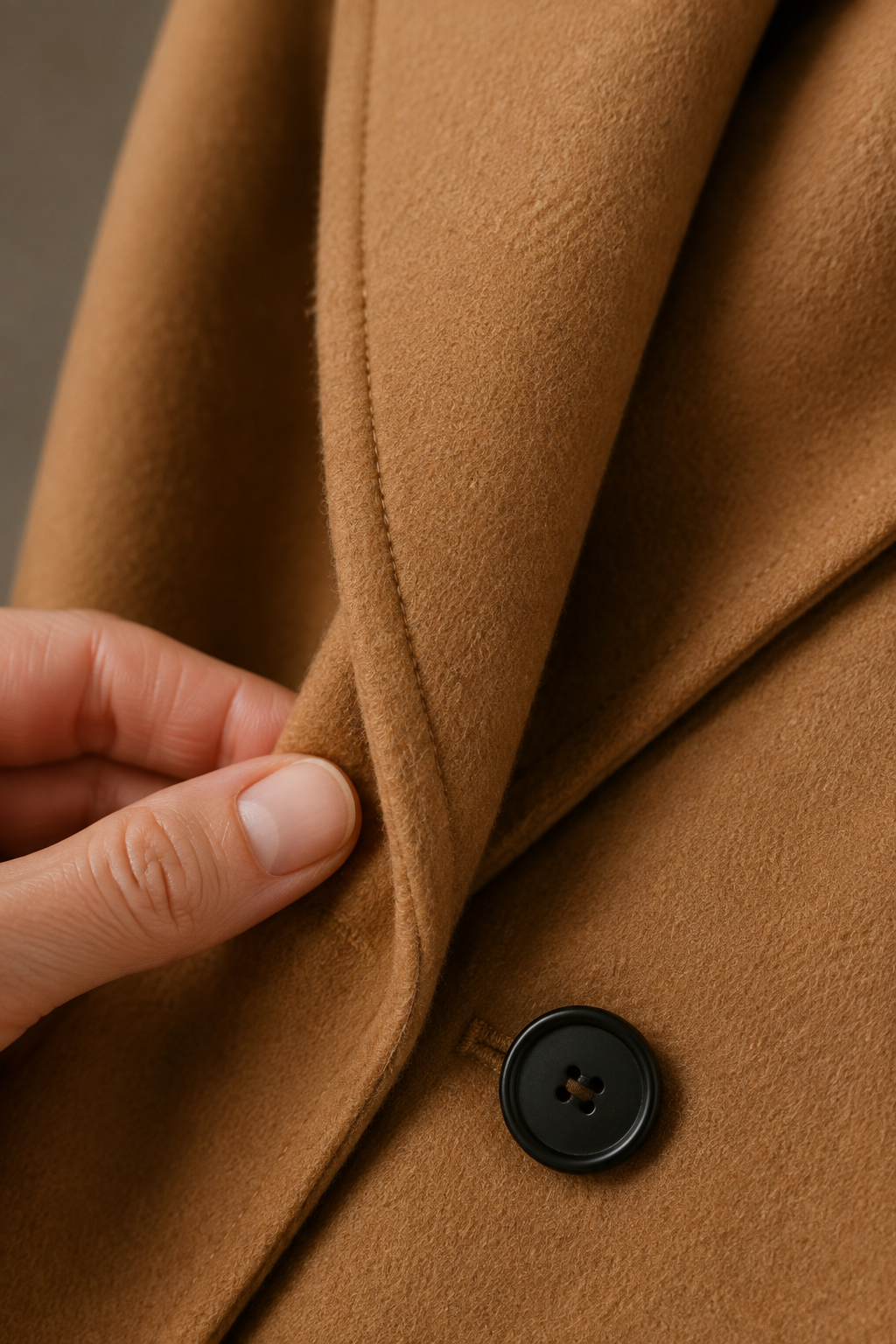 Wool Blend Tailored Blazer - fabric close-up
