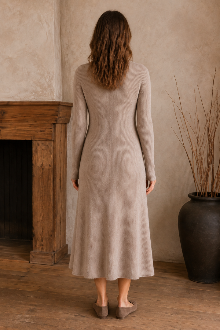 Wool Sweater Maxi Dress back view
