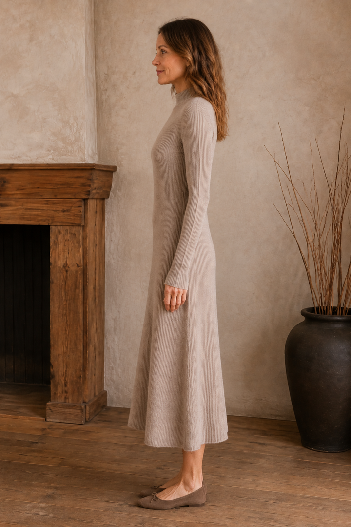 Wool Sweater Maxi Dress side view