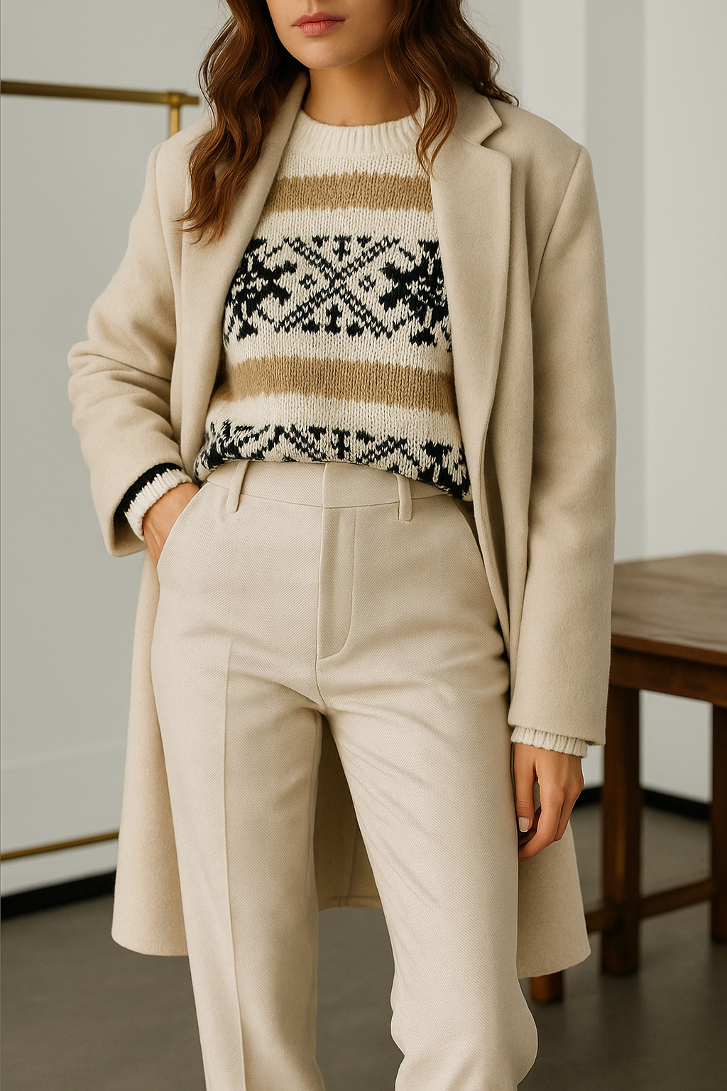 Colombine | 45% Wool Straight Leg Pants