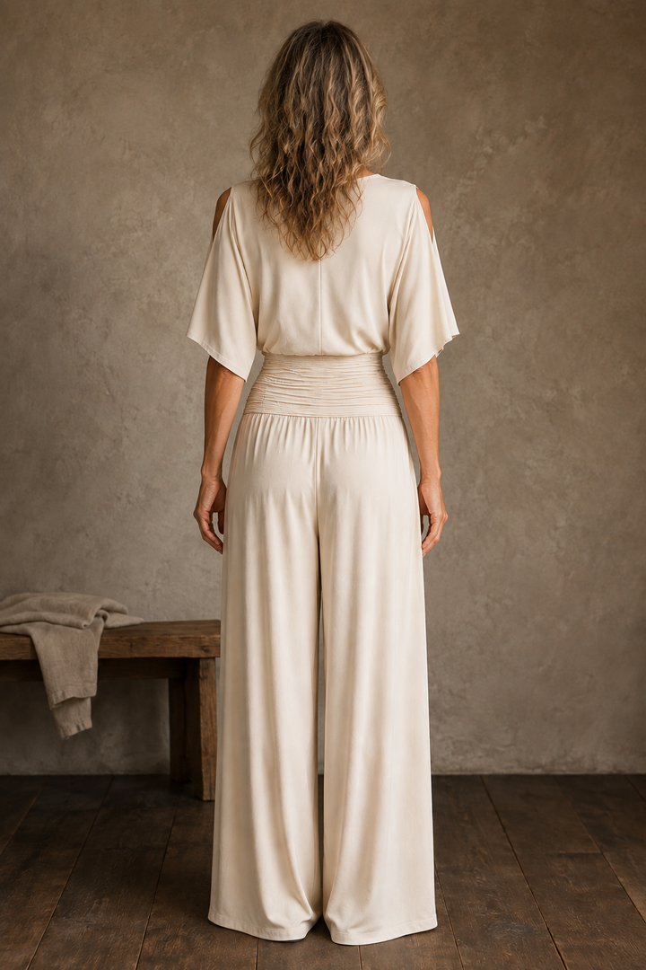 Wrap Front Wide Leg Jumpsuit back view