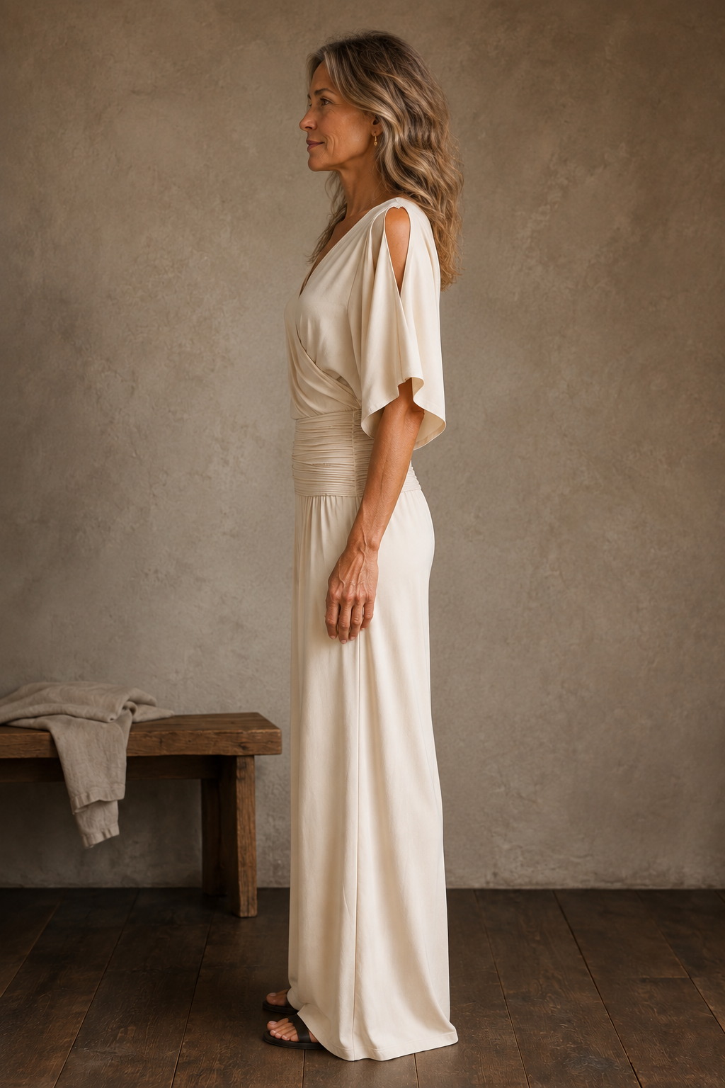 Wrap Front Wide Leg Jumpsuit side view