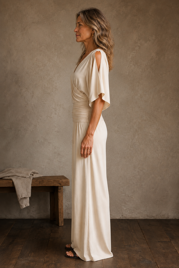 Wrap Front Wide Leg Jumpsuit side view