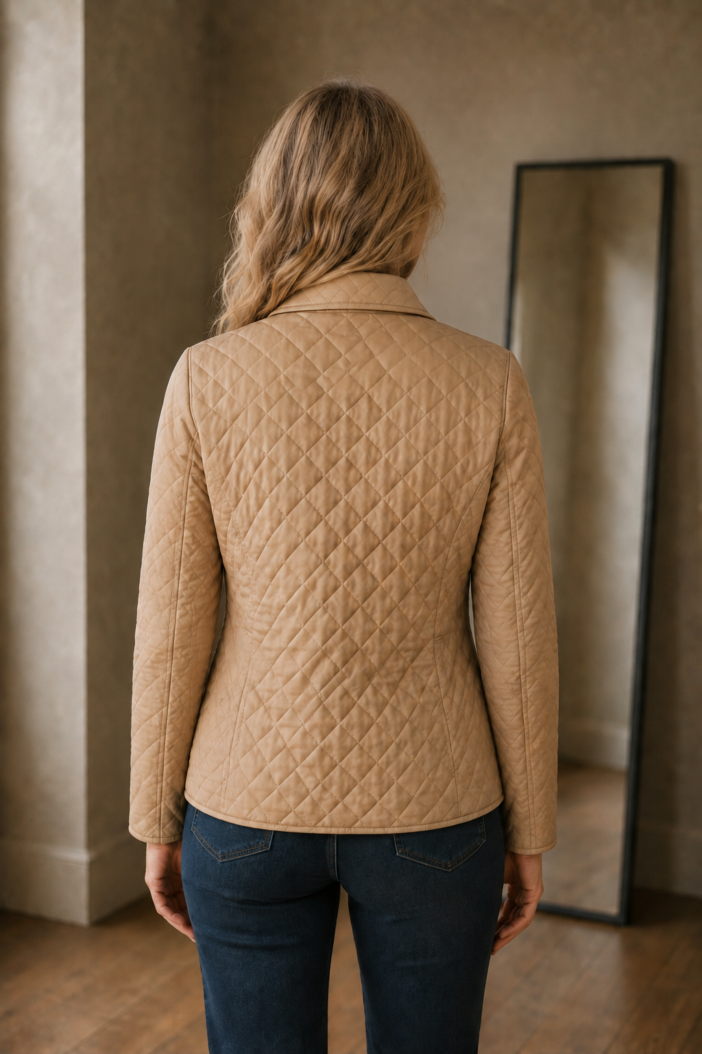Zephirine | Channel Quilted Jacket - Khaki
