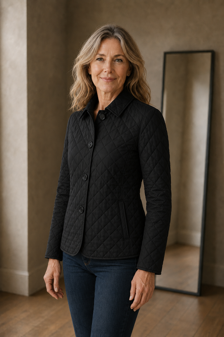Zephirine | Channel Quilted Jacket - Black
