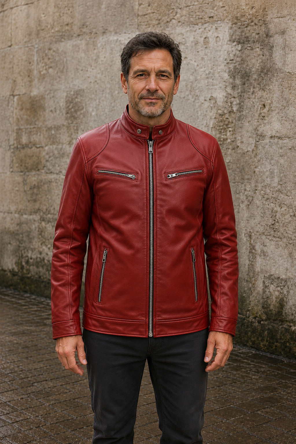 Zip Front Biker Jacket - hero closed