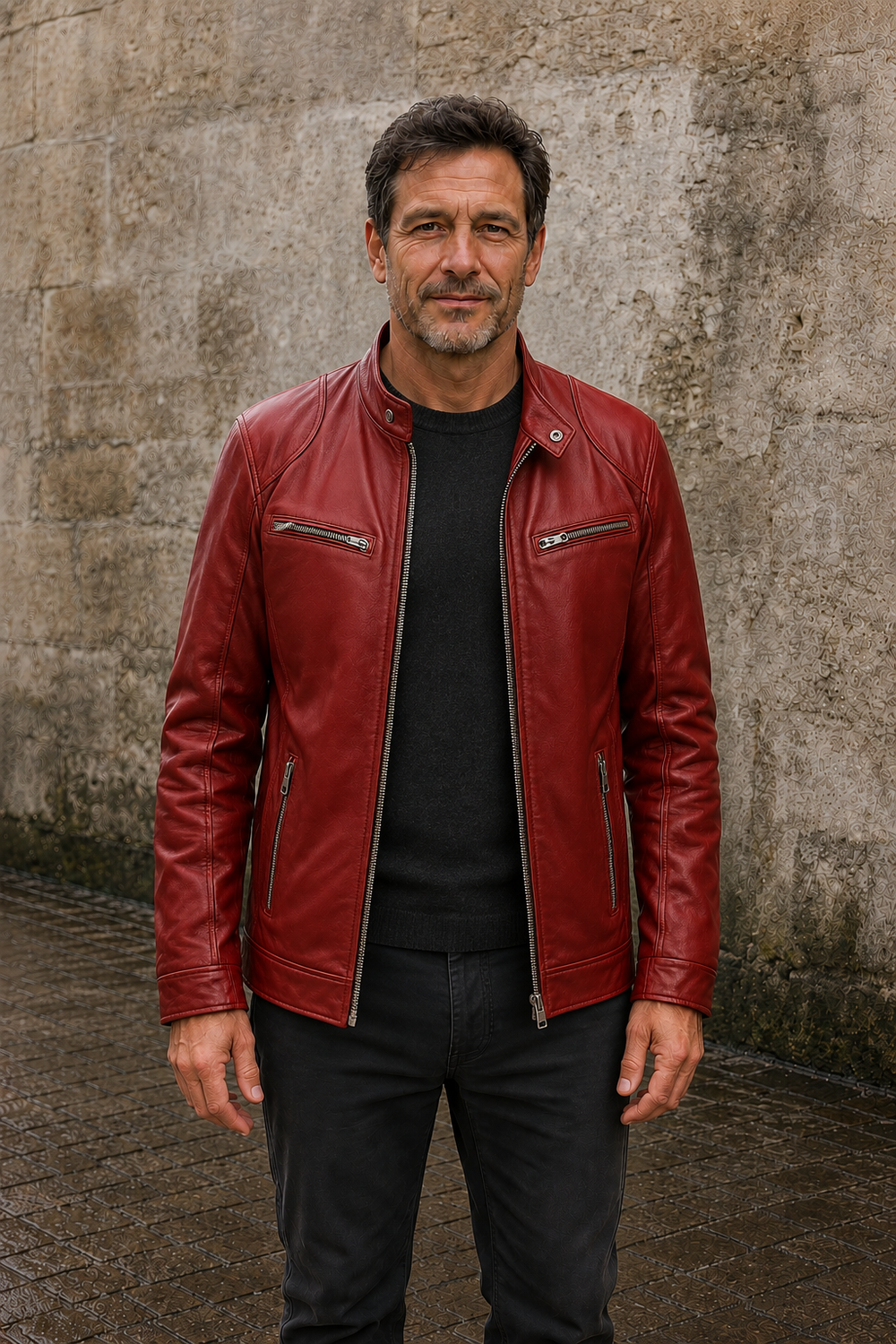 Zip Front Biker Jacket - hero open