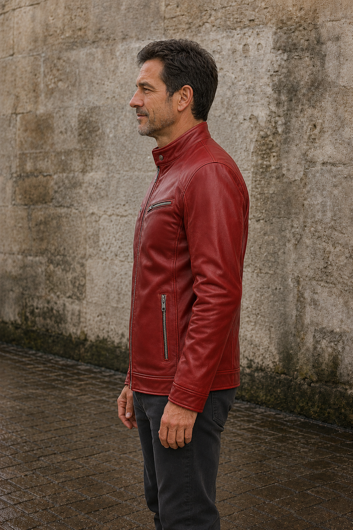 Zip Front Biker Jacket - side