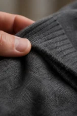 Cashmere Shawl Collar Button Cardigan - Dark Gray - knit detail