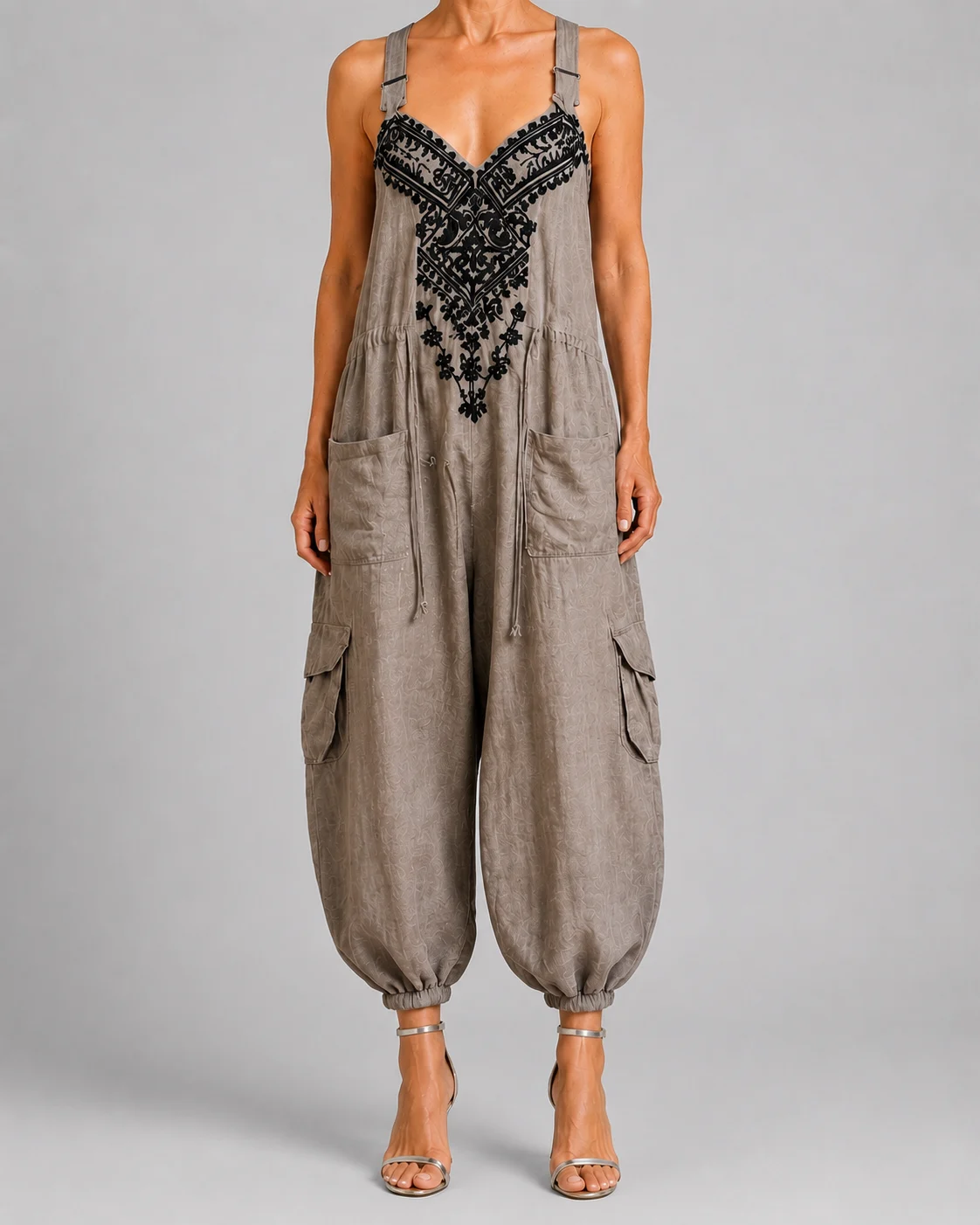 Régina | Embroidered Bodice Jumpsuit