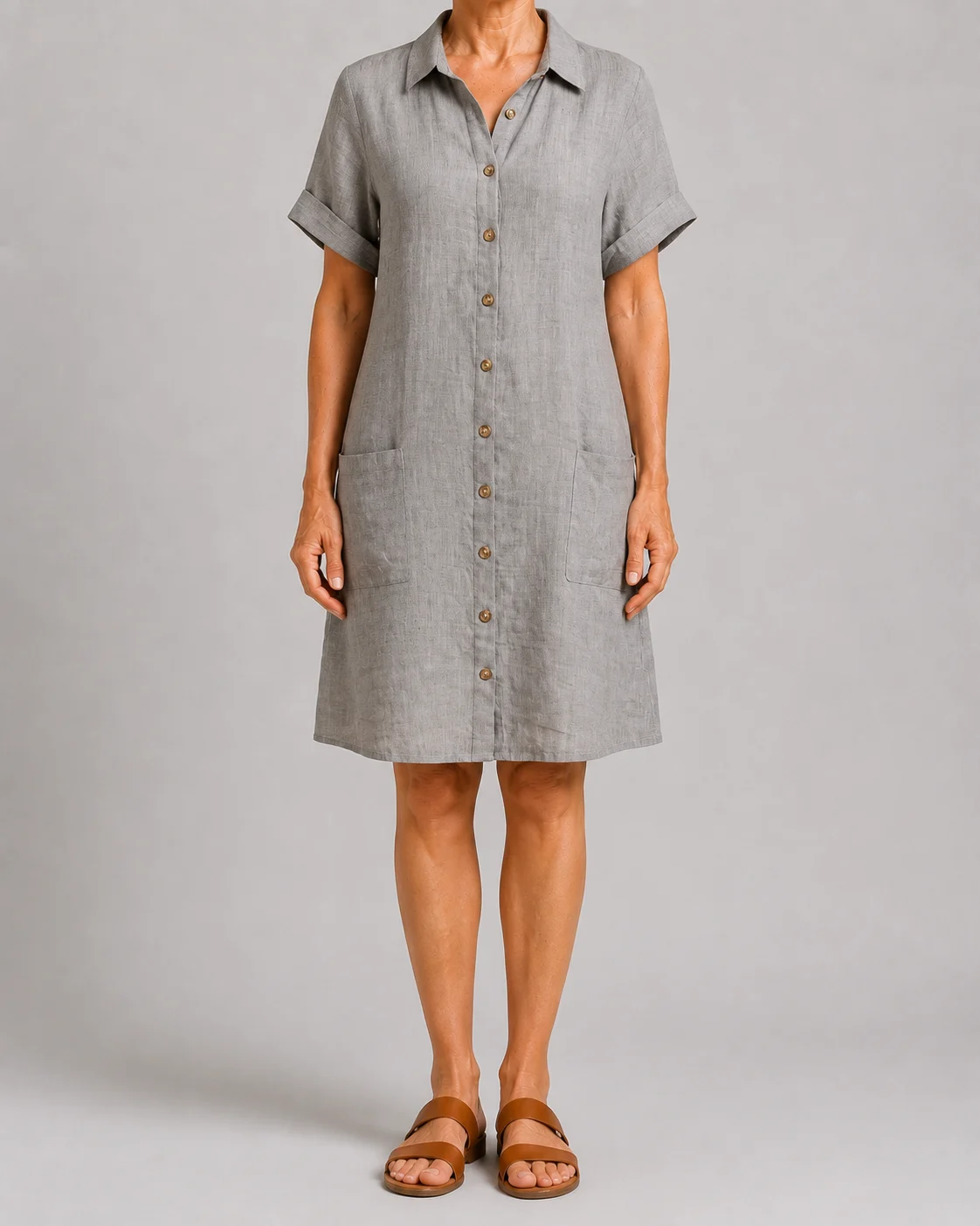 Patricia | Washed Linen Shirt Dress
