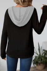 Octavia | Hooded Button-Neck Sweatshirt