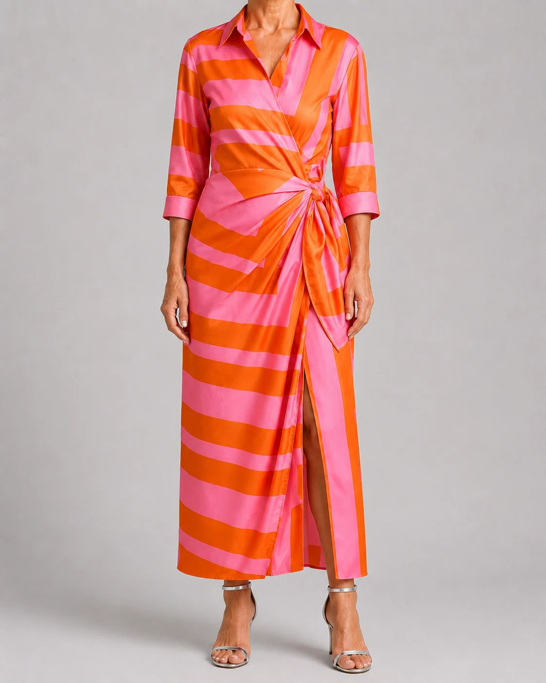 Mariette | Leaf Print Wrap Maxi Dress