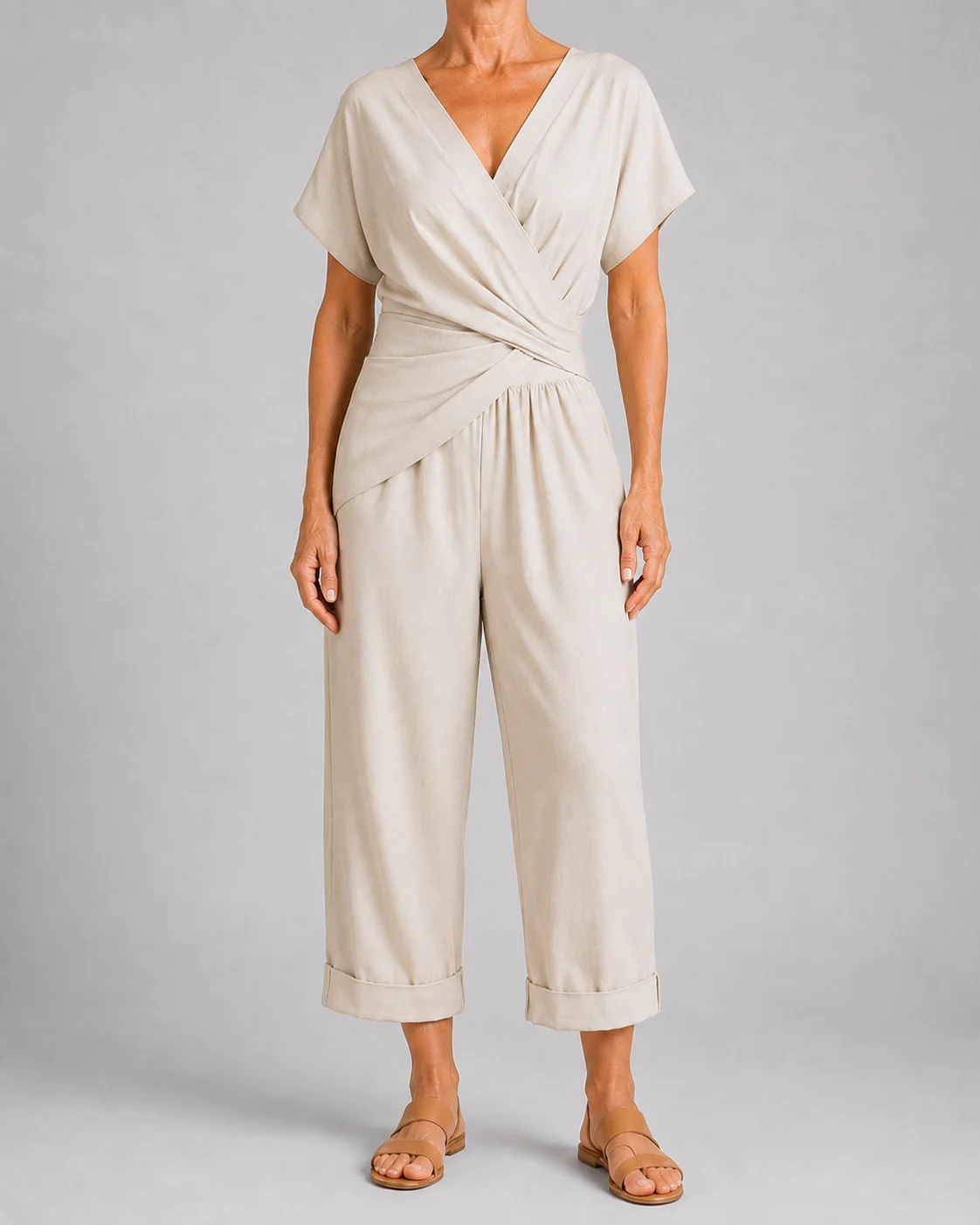 Corinna | Draped Waist V-Neck Dress