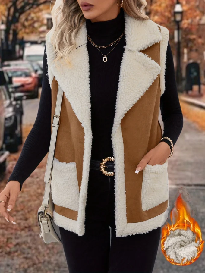 Bernice | Lambswool Gilet, Lapel Collar