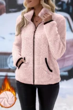 Juliette | Plush Zip Coat, Two Deep Pockets