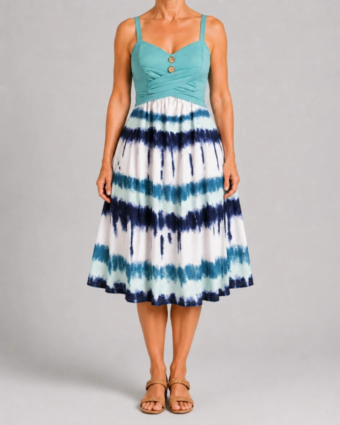 Viola | Tie Dye Button Front Dress