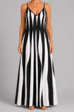 Elmina | Printed Strappy V-Neck Dress