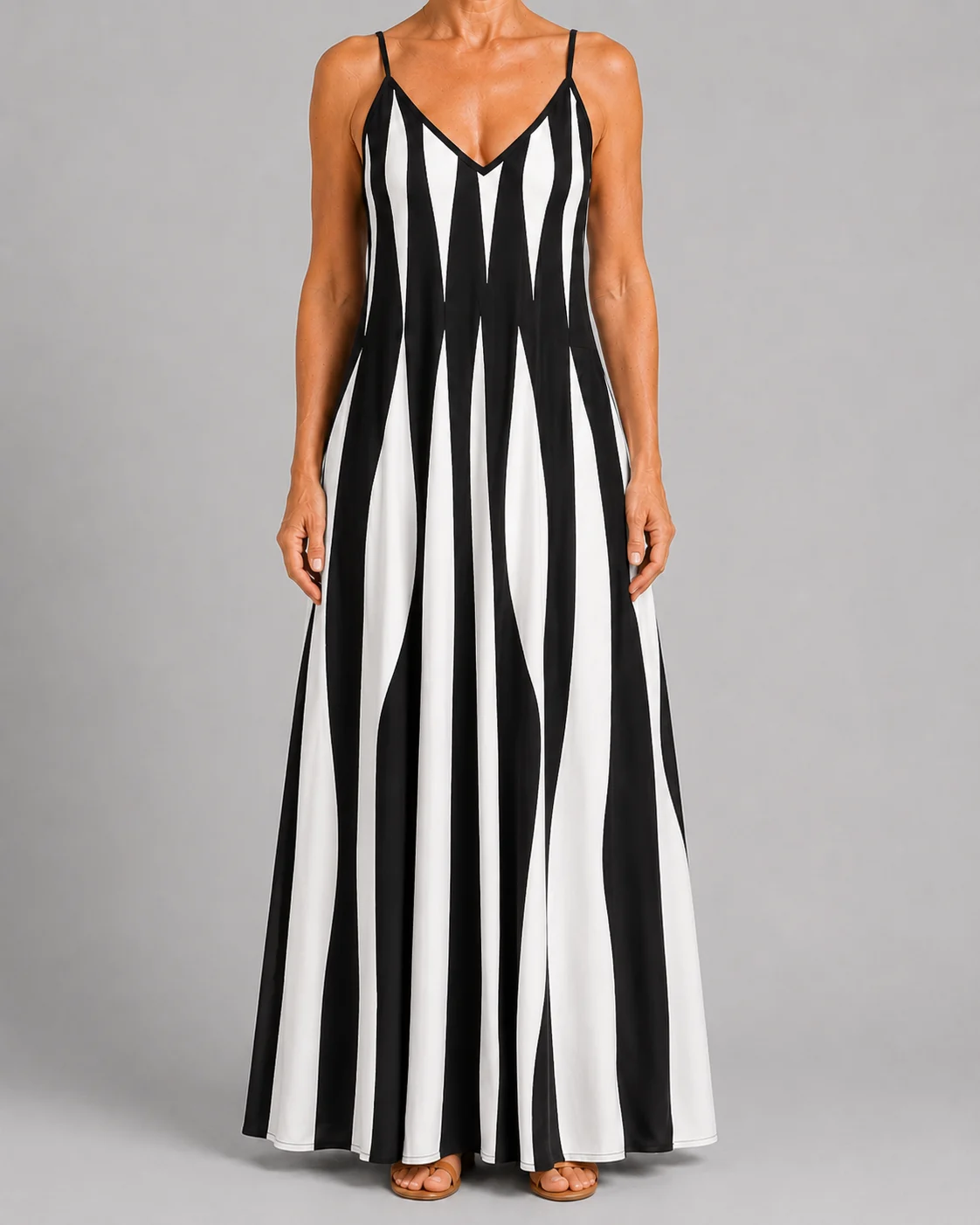 Elmina | Printed Strappy V-Neck Dress