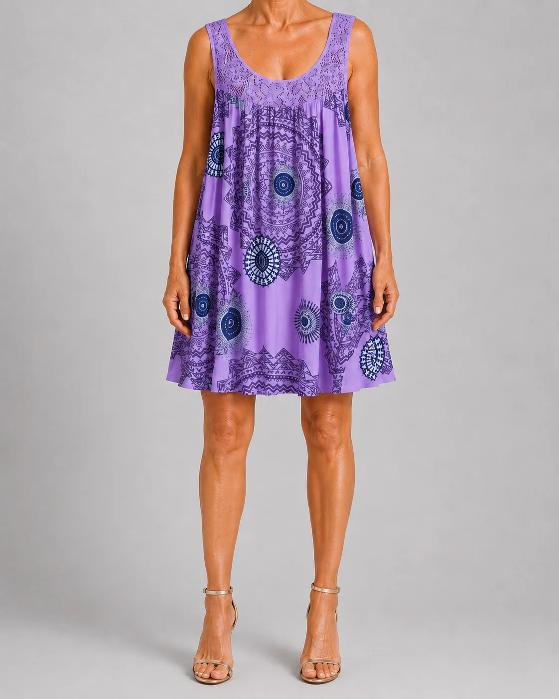 Marion | Contrast Lace Hem A-Line Dress