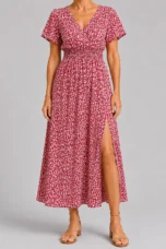 Ozéline | Flutter Sleeve Split Maxi Dress
