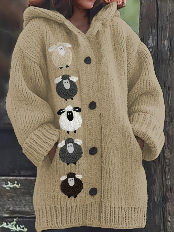 Edna | Chunky Knit Hooded Coat