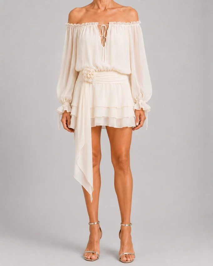 Maud | Balloon Sleeve Off Shoulder Dress