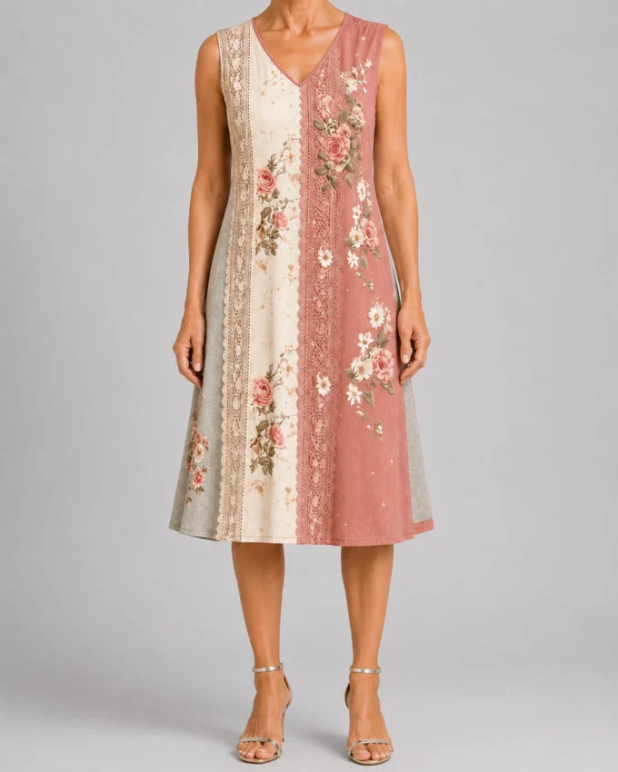 Heloise | Printed V Neck Maxi Dress