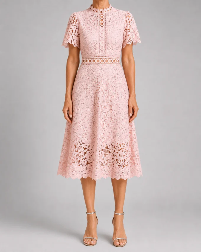 Méline | Cutwork Lace Midi Dress