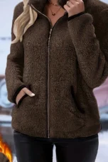 Juliette | Plush Zip Coat, Two Deep Pockets