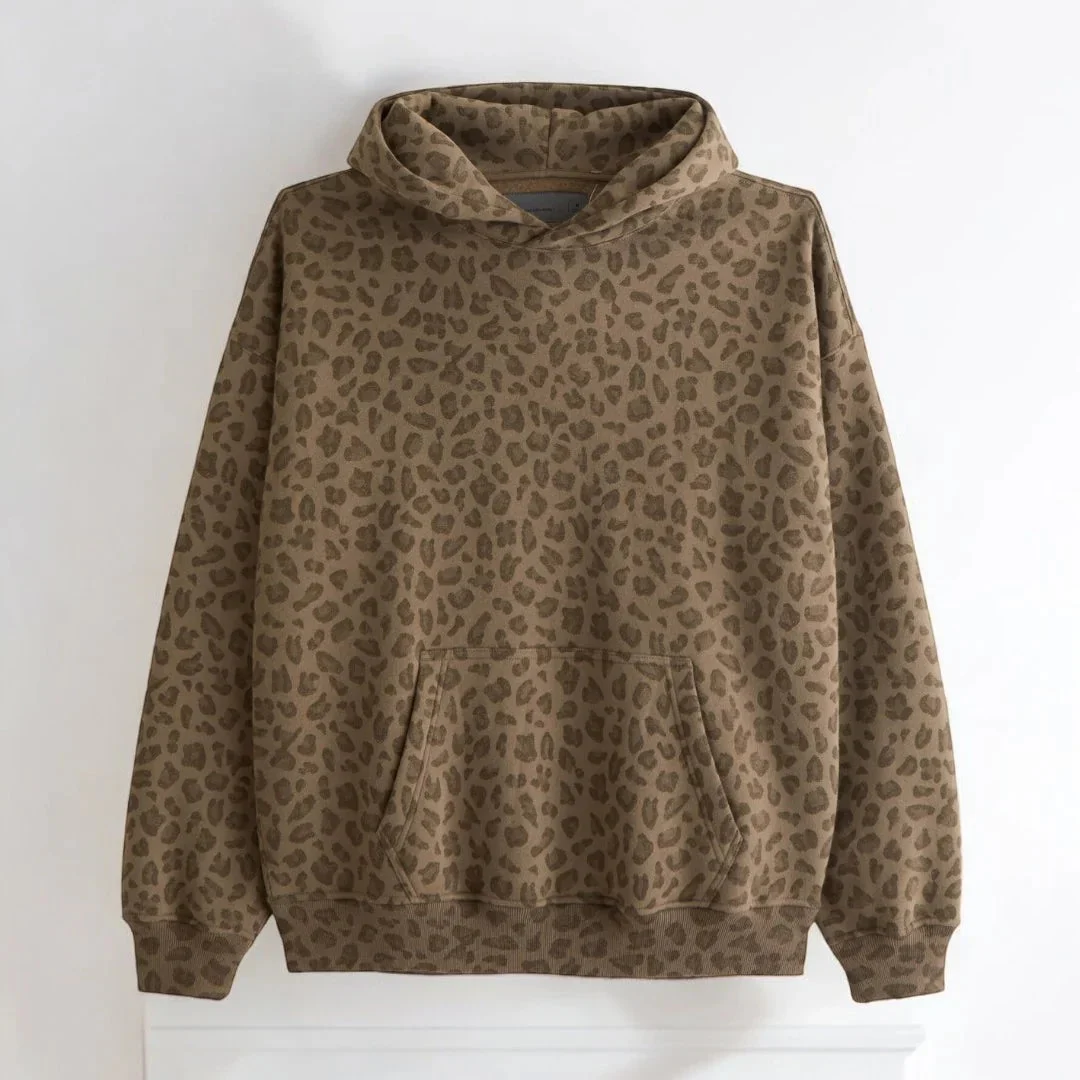 Émilienne | Leopard Print Fleece Hoodie